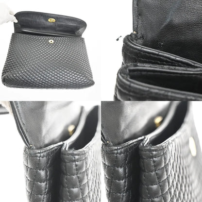 Bally Vintage Quilted Leather, Black, Leather, Handbag