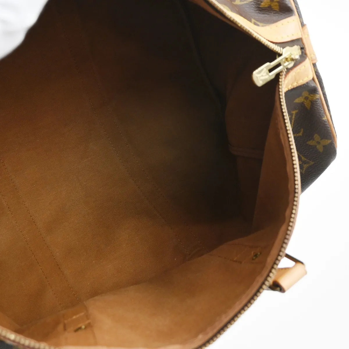 Louis Vuitton Sac Souple Monogram Canvas, Brown, Leather, Travel Bag
