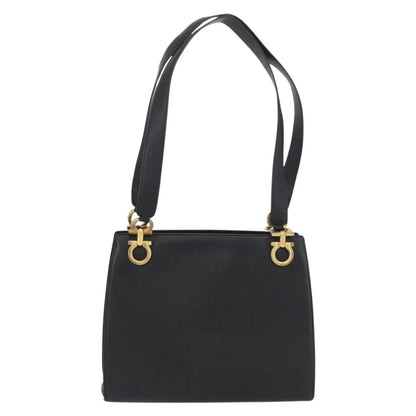 Salvatore Ferragamo Gancini Tote Leather, Black, Leather, Tote Bag