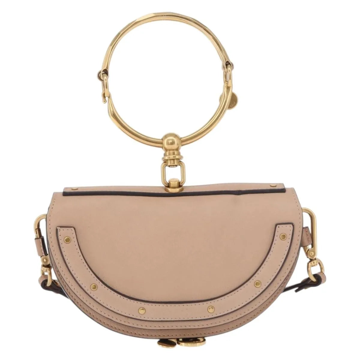 Chloe Nile Minaudière Leather, Pink, Leather, Handbag