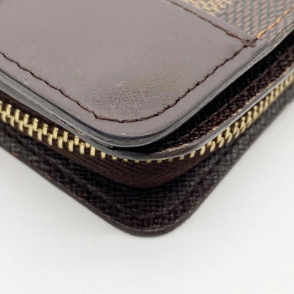 Louis Vuitton Compact Zippe Damier, Brown, Canvas, Wallet