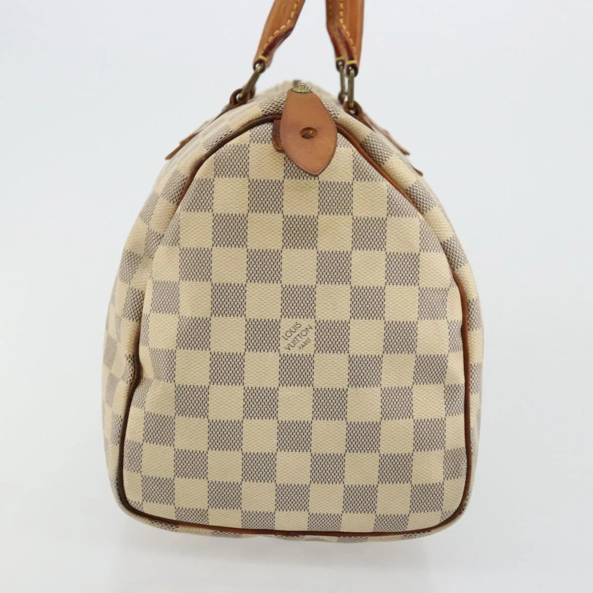 Louis Vuitton Speedy Damier, White, Canvas, Handbag