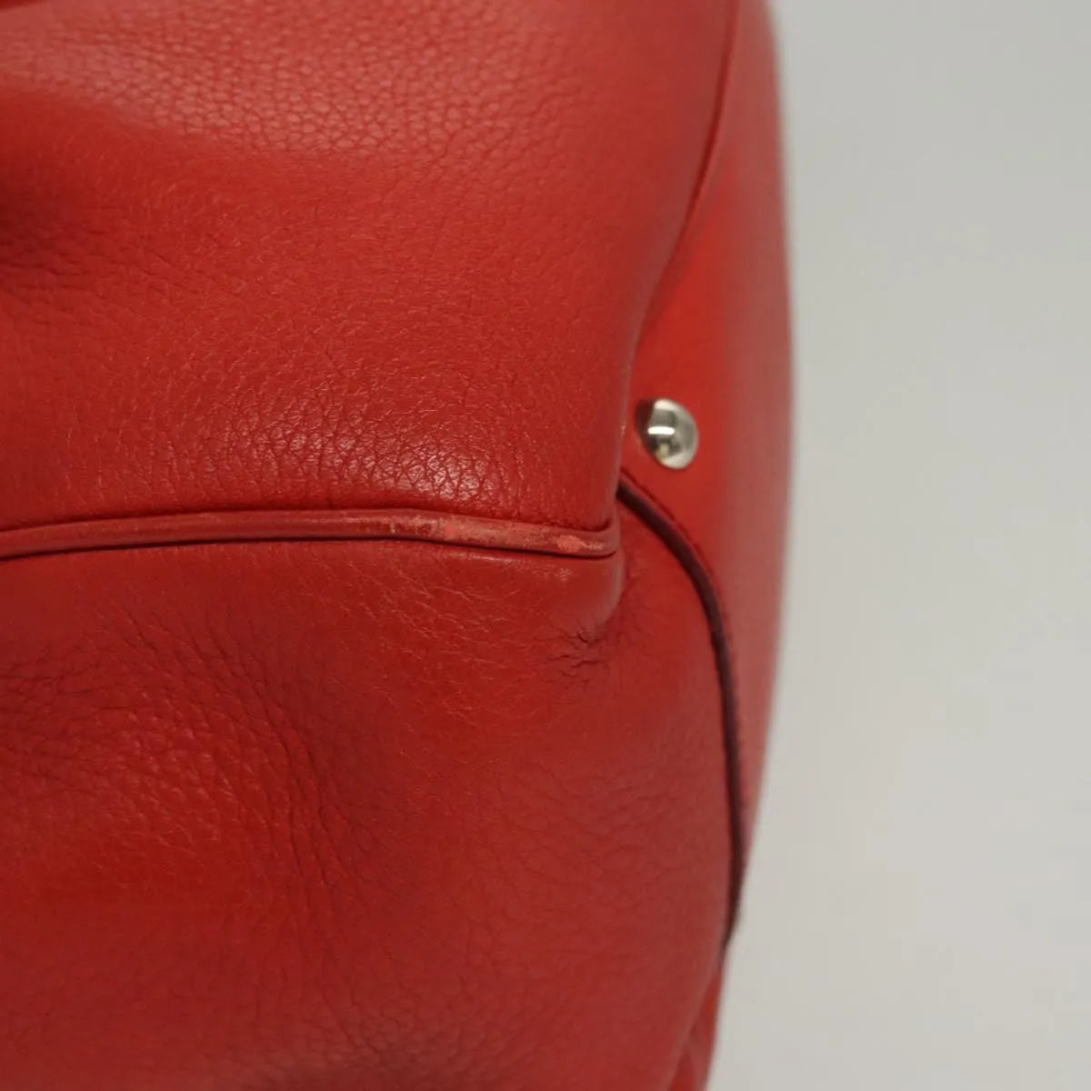 Salvatore Ferragamo Gancini Handle Tote Leather, Red, Leather, Handbag