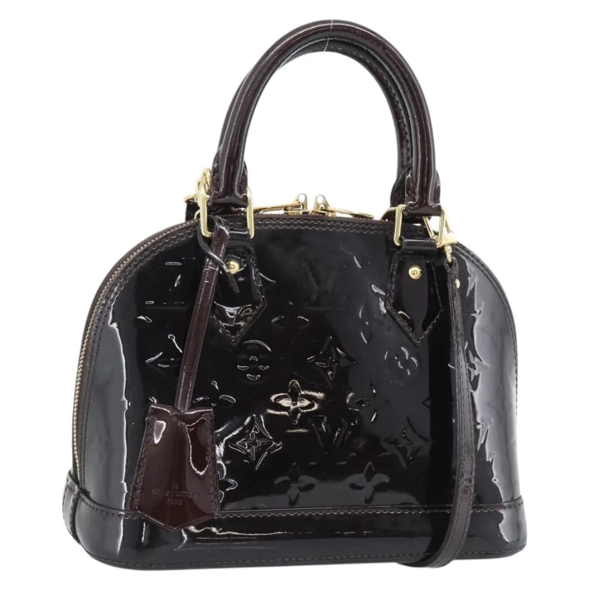 Louis Vuitton Alma Patent Leather, Brown, Patent Leather, Handbag