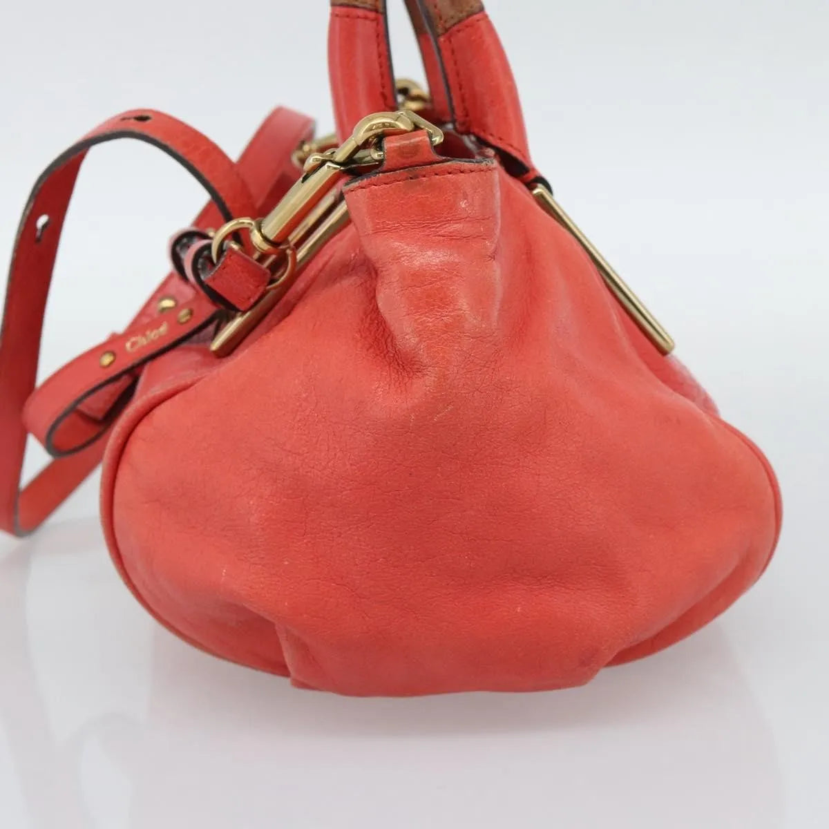 Chloe Ethel Leather, Red, Leather, Handbag