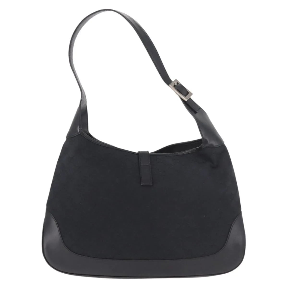 Gucci Vintage Jackie O Hobo Canvas and leather, Black, Canvas, Shoulder Bag