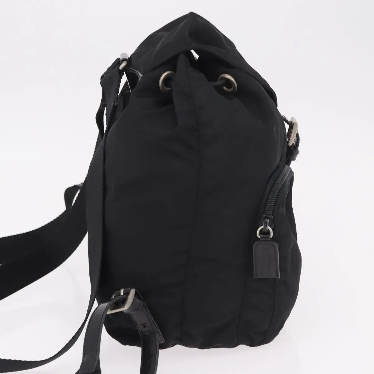 Prada Double Front Pocket Tessuto, Black, Nylon, Backpack