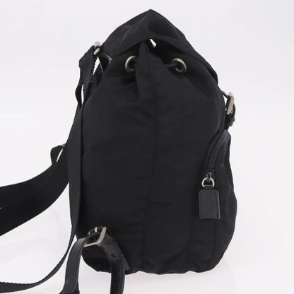 Prada Double Front Pocket Tessuto, Black, Nylon, Backpack