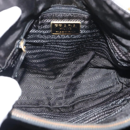 Prada Vintage Nappa Chain Tote Leather, Black, Leather, Shoulder Bag