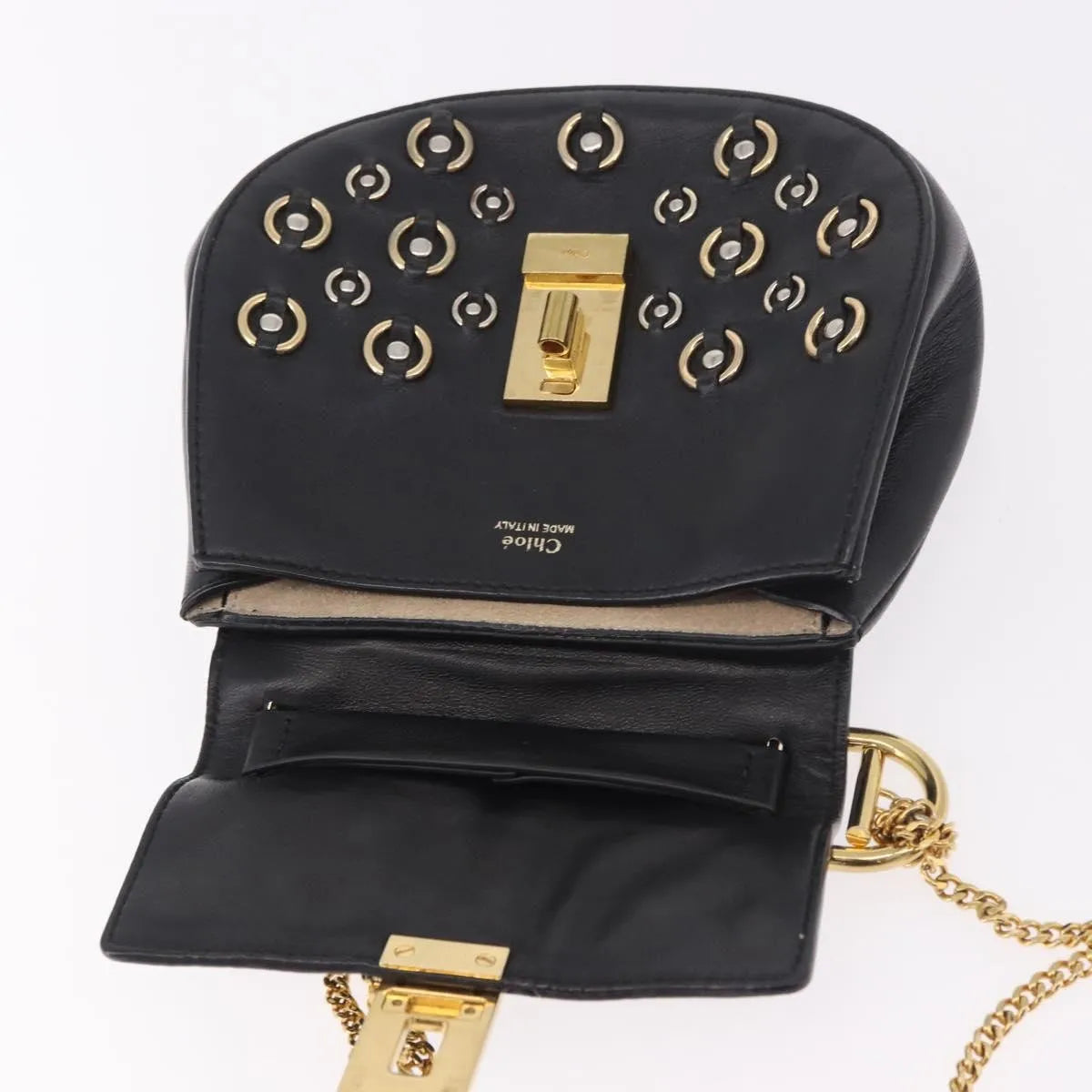 Chloe Drew Leather, Black, Leather, Shoulder Bag