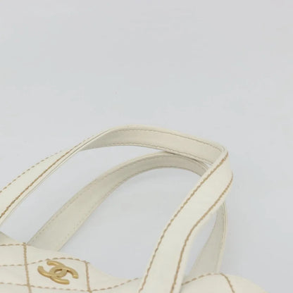 Chanel Surpique Tote Quilted Leather, White, Leather, Tote Bag