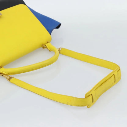 Celine Tricolor Trapeze Leather, Multicolour, Leather, Handbag