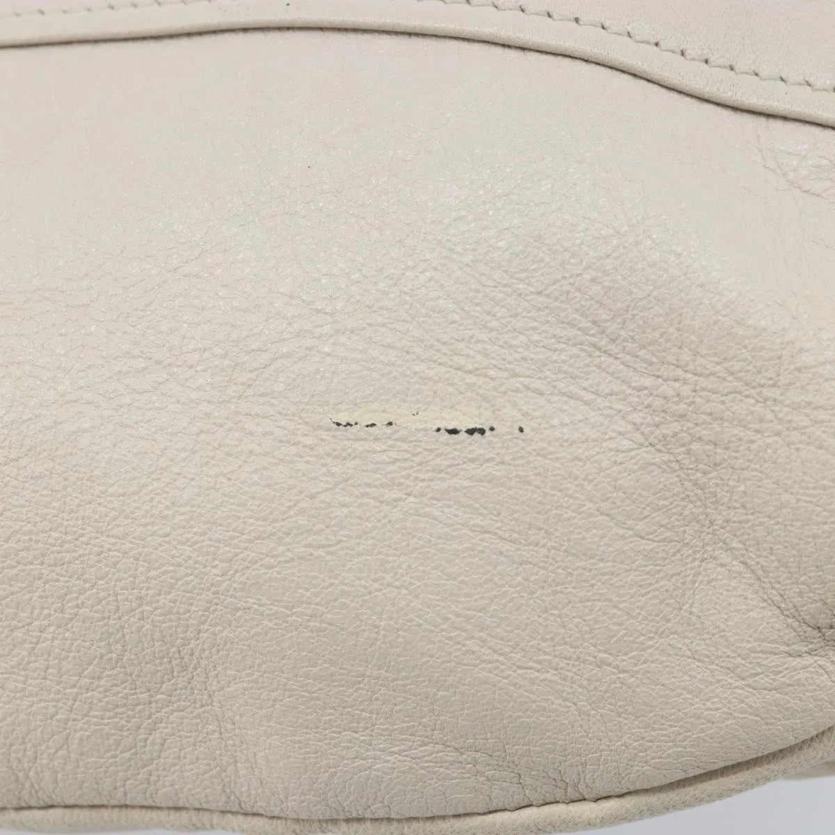Salvatore Ferragamo Vintage Gancini Hobo Leather, White, Leather, Shoulder Bag