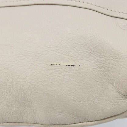 Salvatore Ferragamo Vintage Gancini Hobo Leather, White, Leather, Shoulder Bag