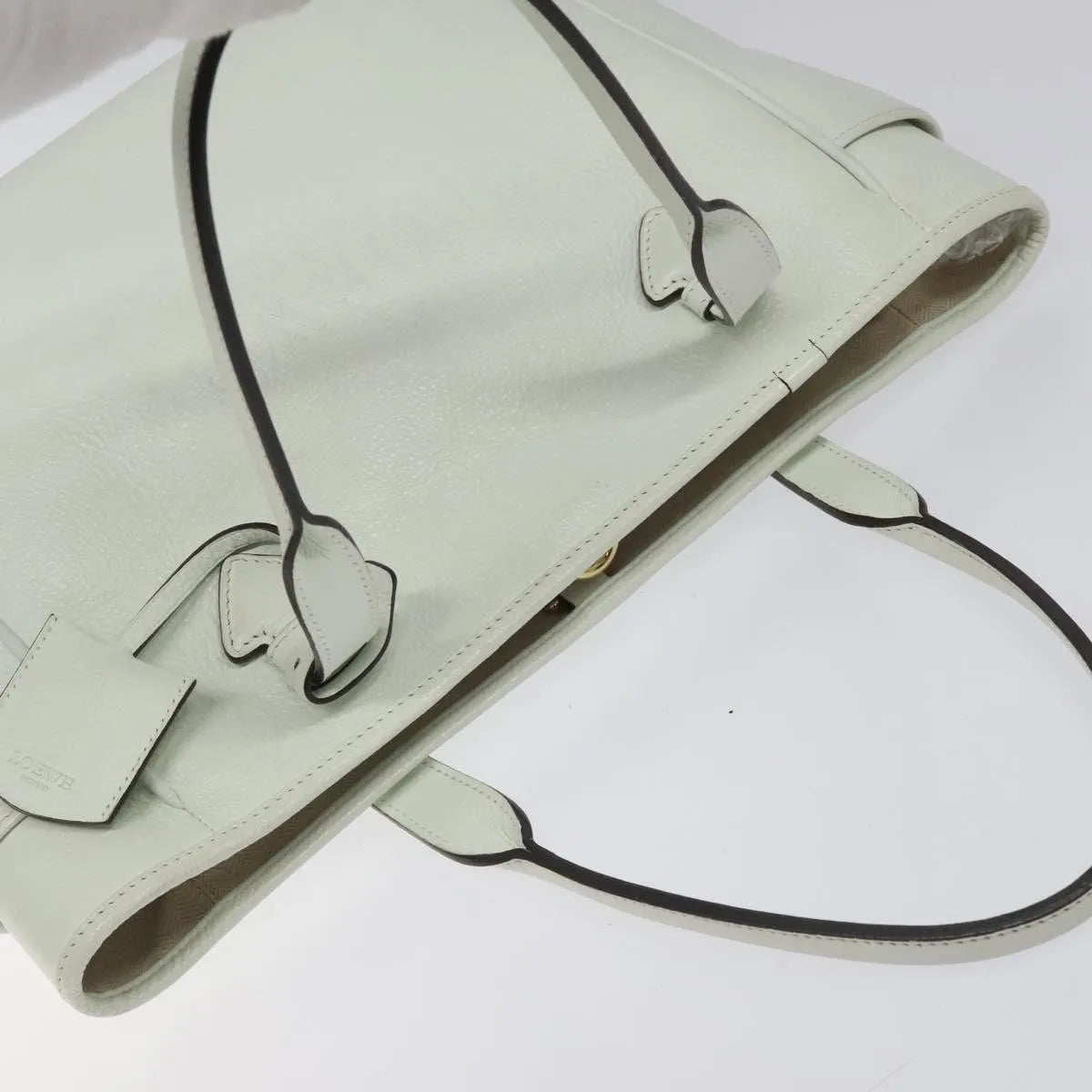 Loewe Heritage Tote Leather, White, Leather, Tote Bag