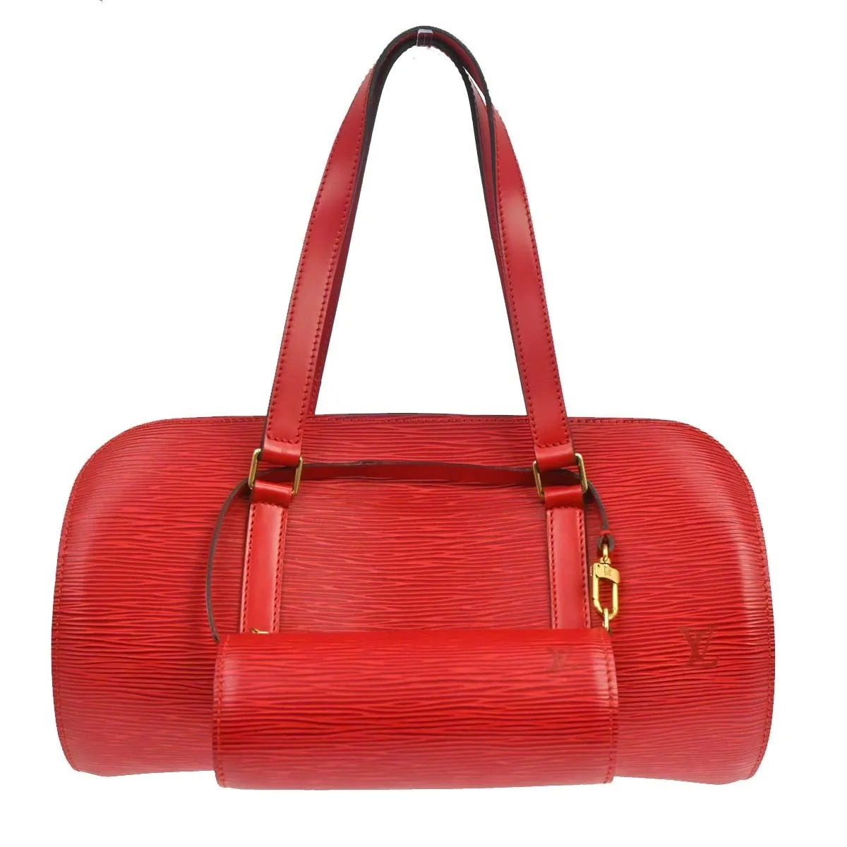 Louis Vuitton Soufflot Epi Leather, Red, Leather, Handbag
