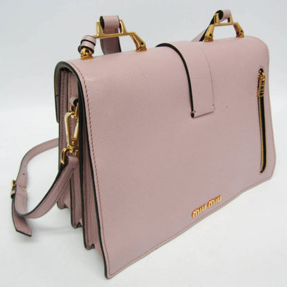 Miu Miu Madras Convertible Compartment Top Handle Leather, Pink, Leather, Handbag
