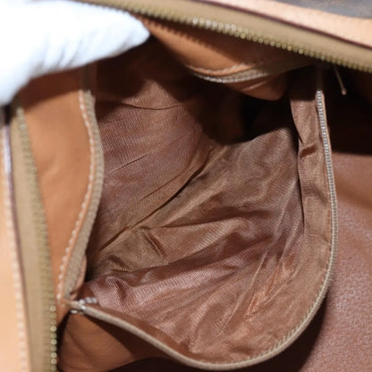 Celine Vintage Macadam Boston Canvas and Leather, Brown, PVC, Handbag