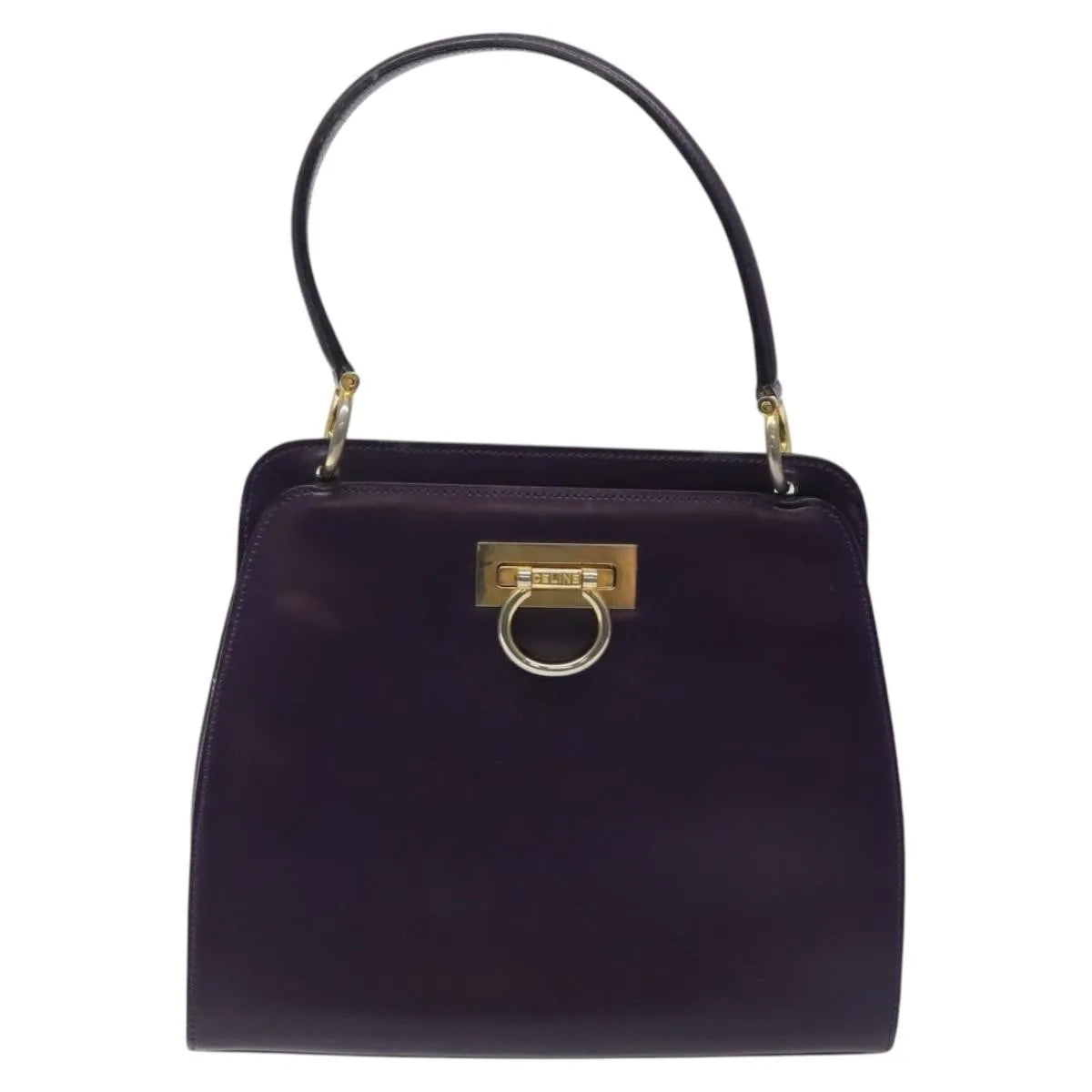 Celine vintage Leather, Purple, Leather, Handbag