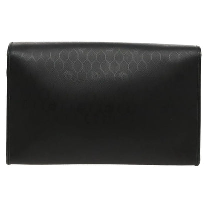Christian Dior Vintage Honeycomb Flap Canvas and Leather, Black, Canvas, Shoulder Bag
