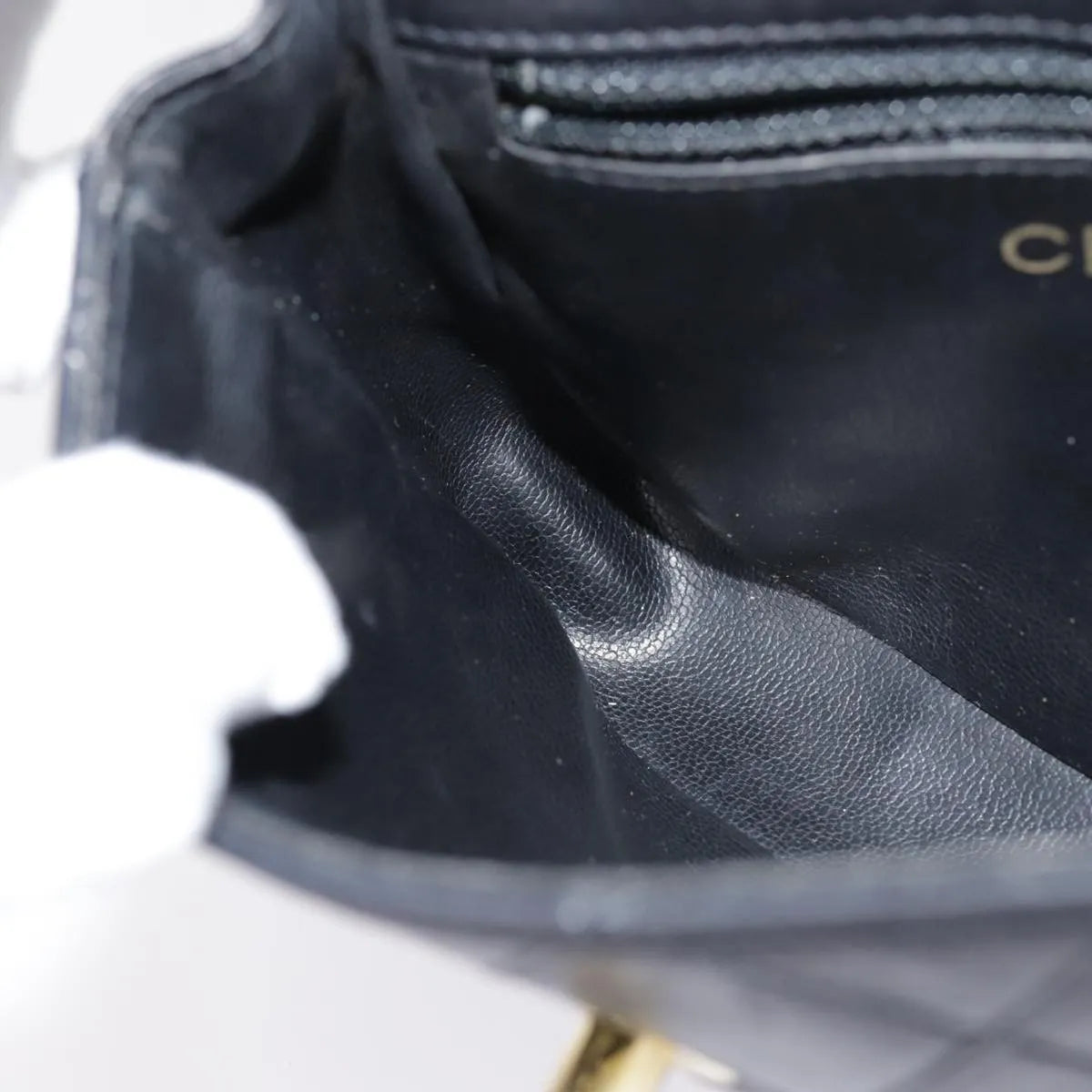 Chanel Vintage CC Flap Waist Quilted Leather, Black, Leather, Clutch