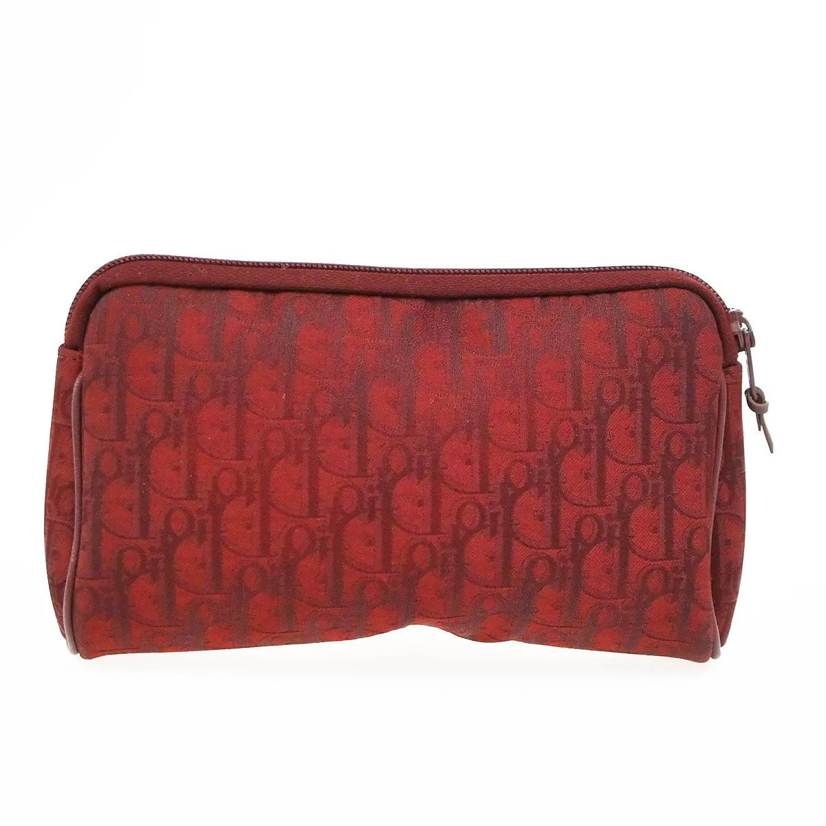 Christian Dior Vintage Trotter Canvas, Red, Canvas, Clutch