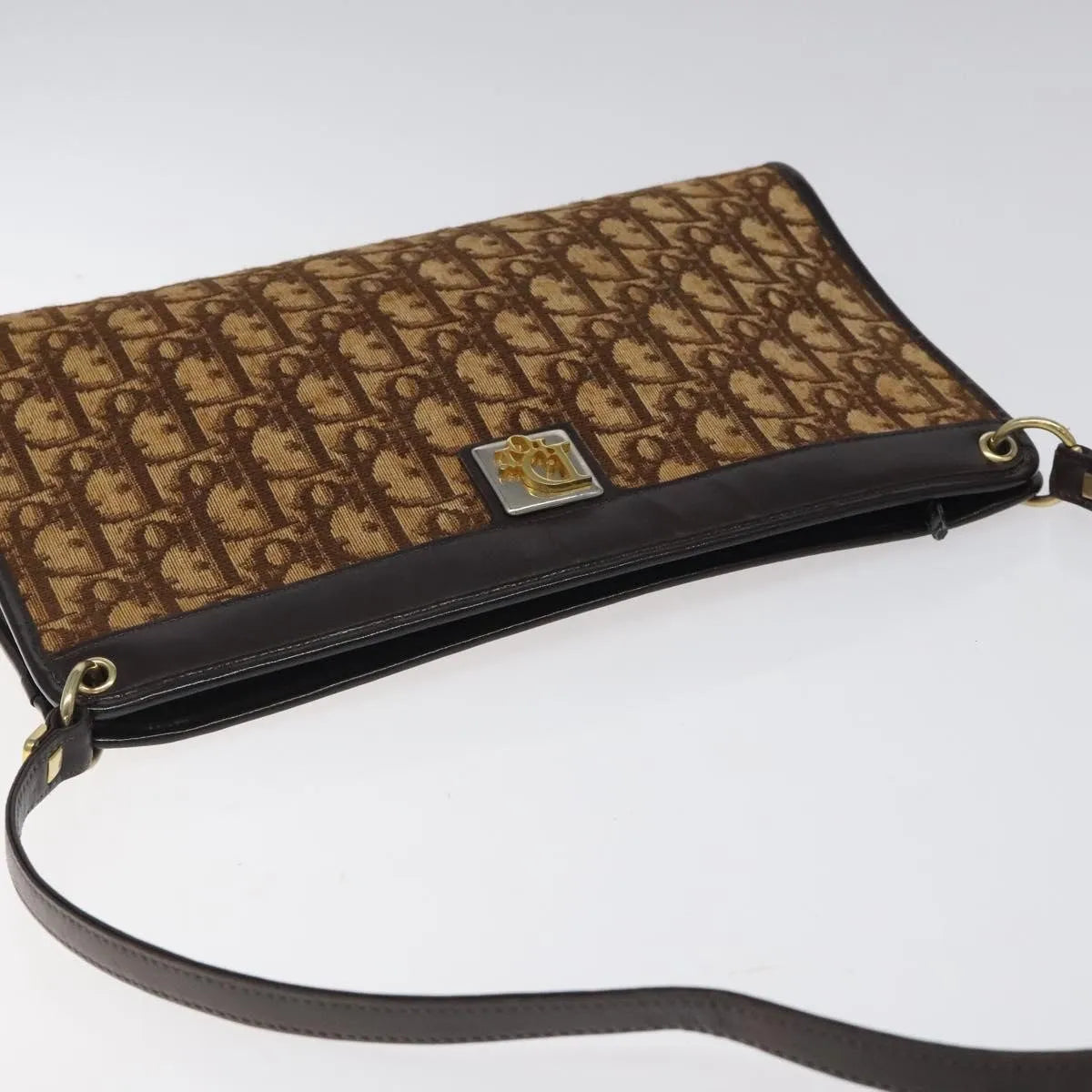 Christian Dior Vintage Trotter Canvas, Brown, Canvas, Shoulder Bag