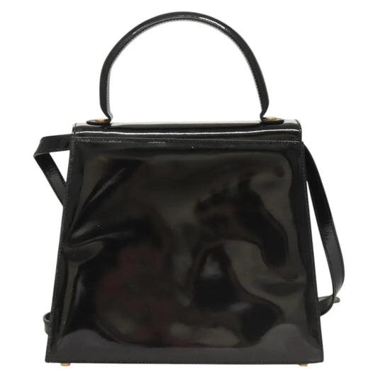 Salvatore Ferragamo Vintage Patent leather, Black, Patent Leather, Handbag