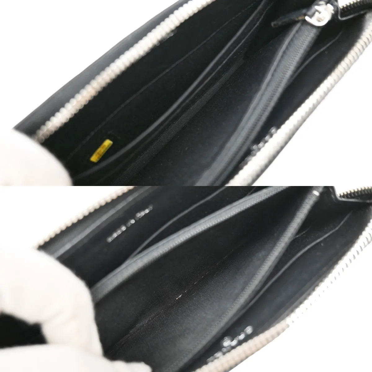 Chanel CC Charm Zip Around Quilted Lambskin, Black, Leather, Wallet