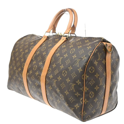 Louis Vuitton Keepall Bandoulière Monogram, Brown, Canvas, Travel Bag