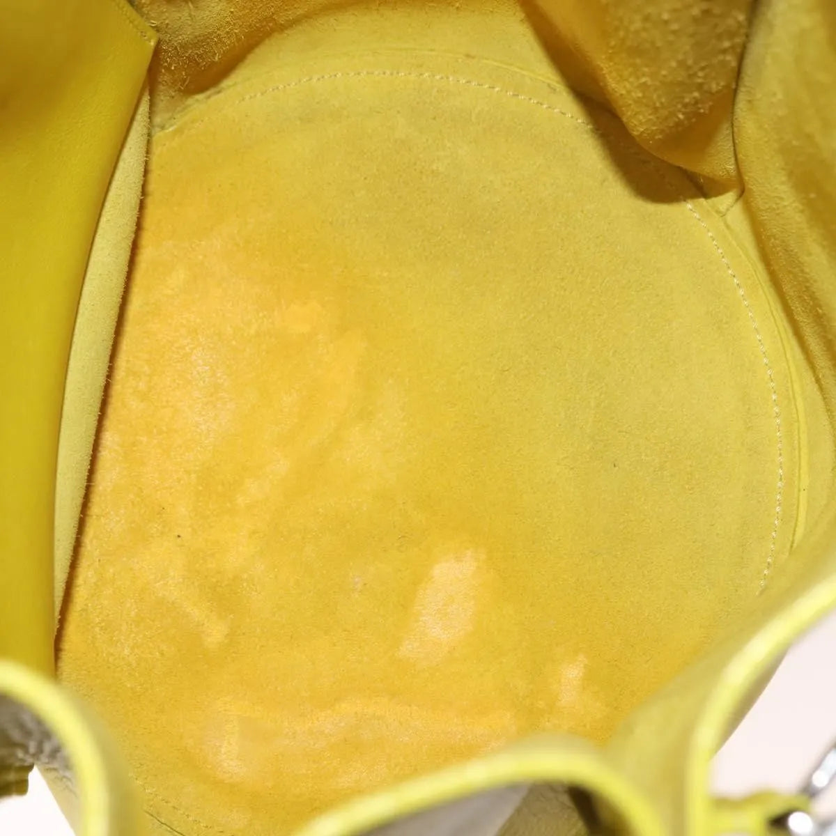 Celine Long Strap Big Bag Bucket Leather, Yellow, Leather, Handbag