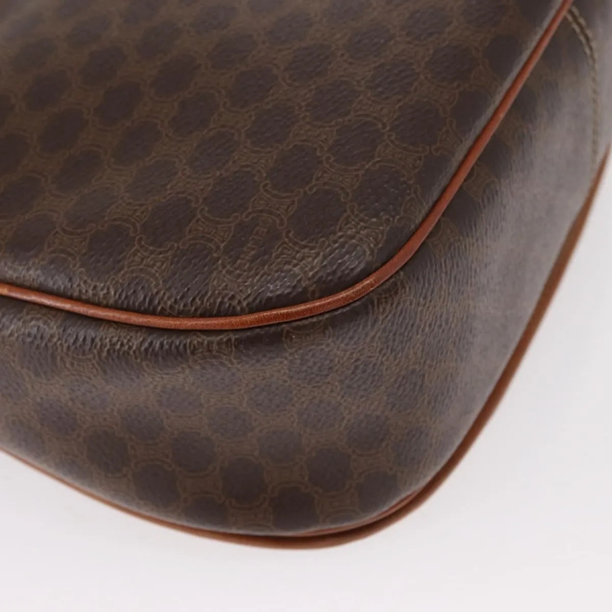 Celine Vintage Macadam Canvas, Brown, Canvas, Shoulder Bag