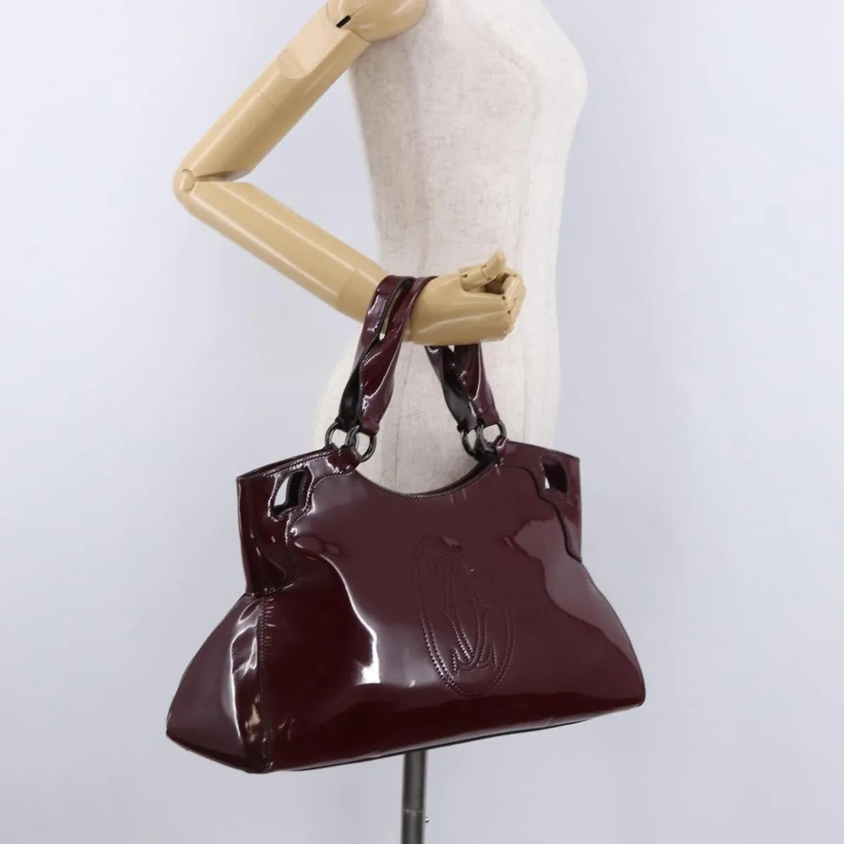 Cartier Marcello Patent leather, Burgundy, Patent Leather, Handbag