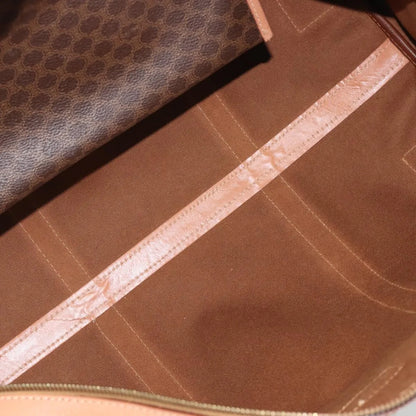Celine Vintage Macadam Boston Canvas and Leather, Brown, Canvas, Handbag