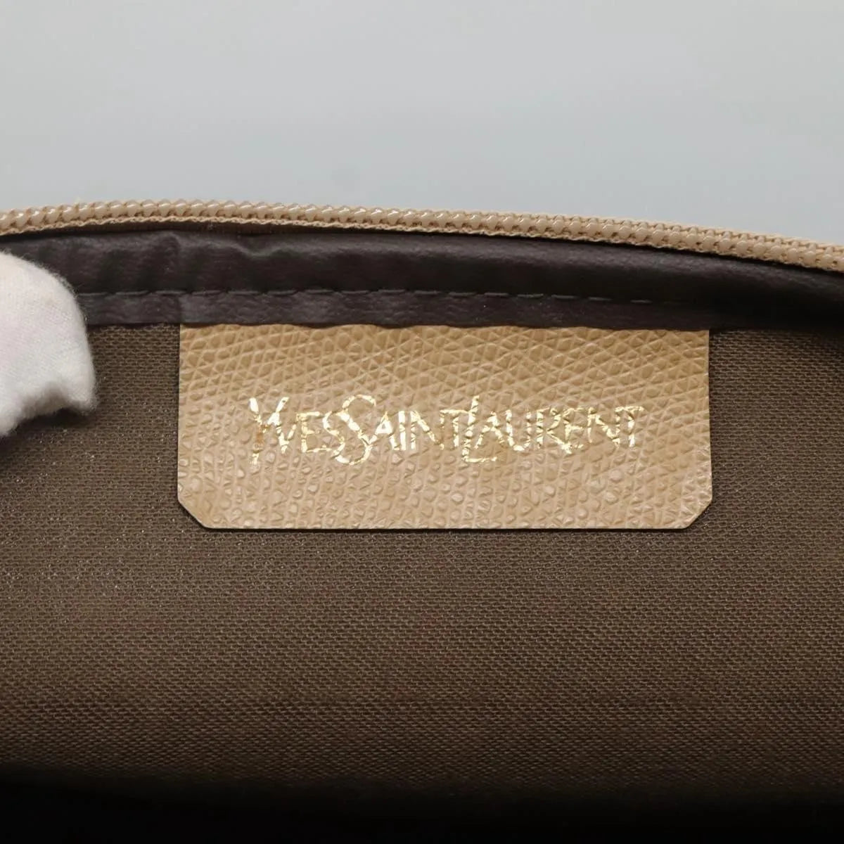 Saint Laurent Vintage Clutch PVC, Gray, Canvas, Clutch