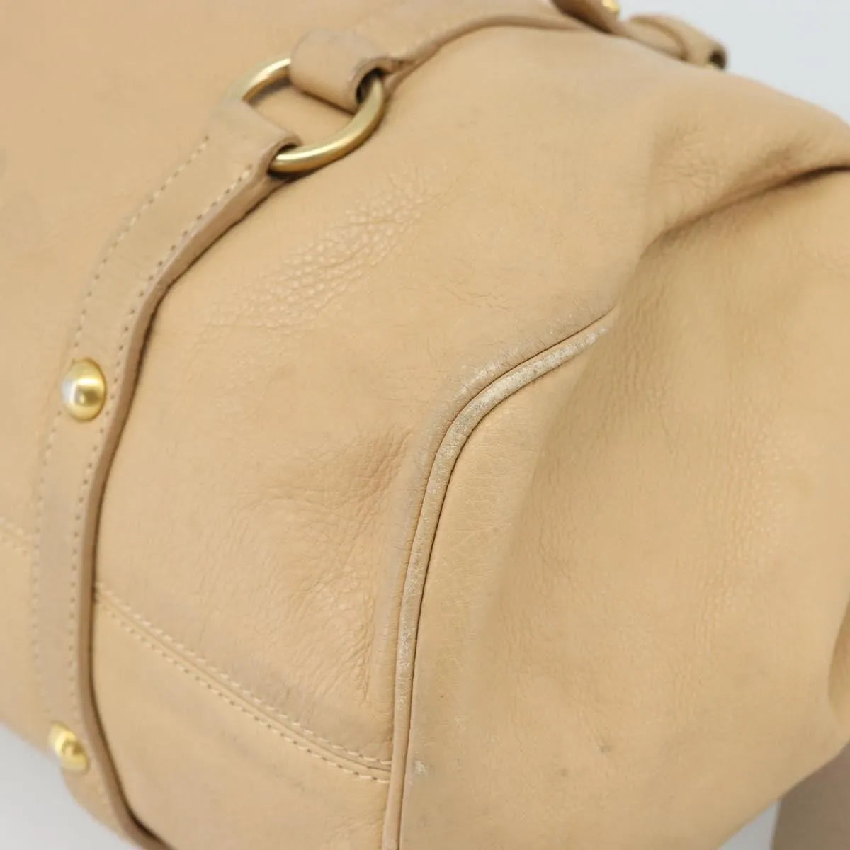 Miu Miu Convertible Satchel Leather, Beige, Leather, Handbag