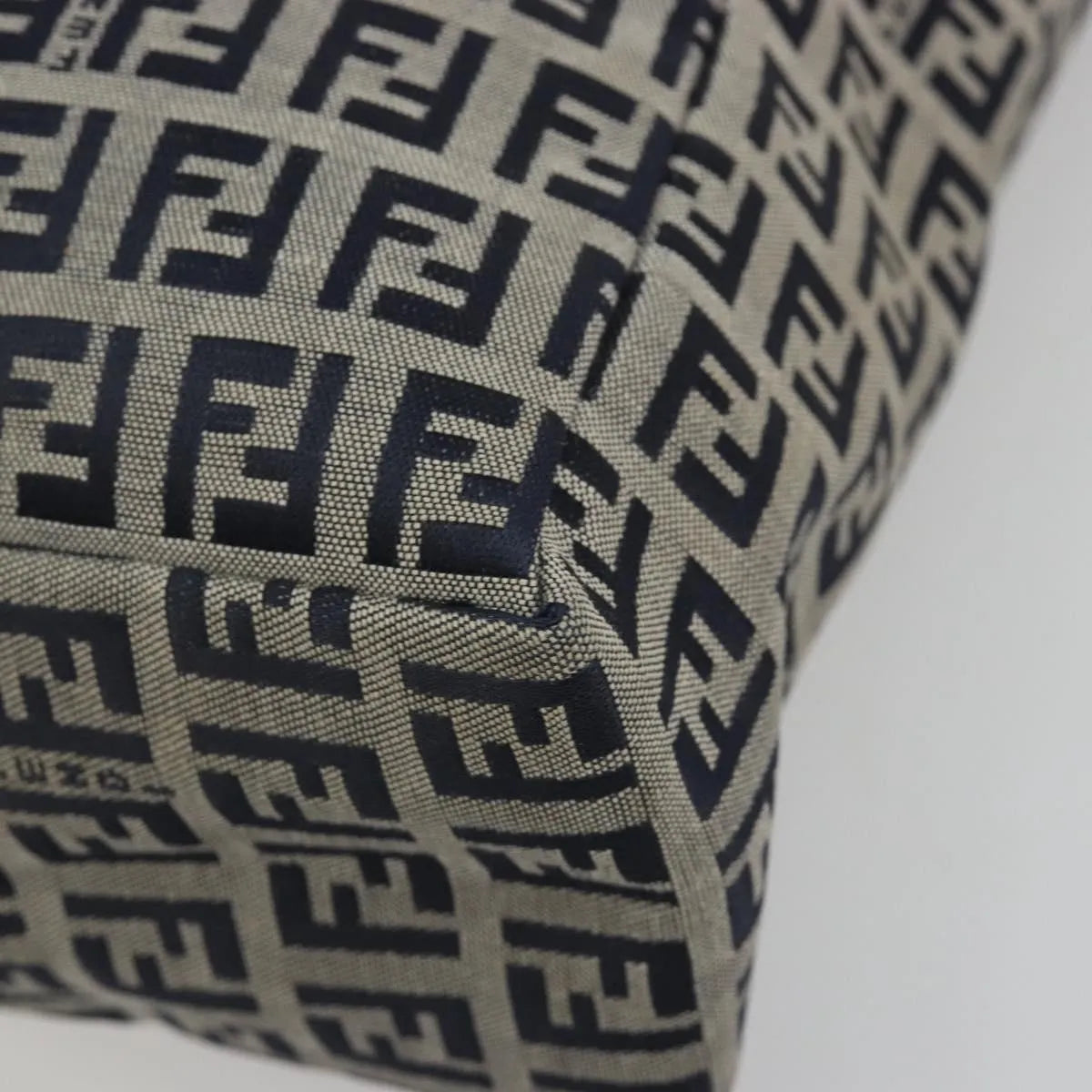 Fendi Vintage Tote Zucchino Canvas, Navy, Canvas, Tote Bag