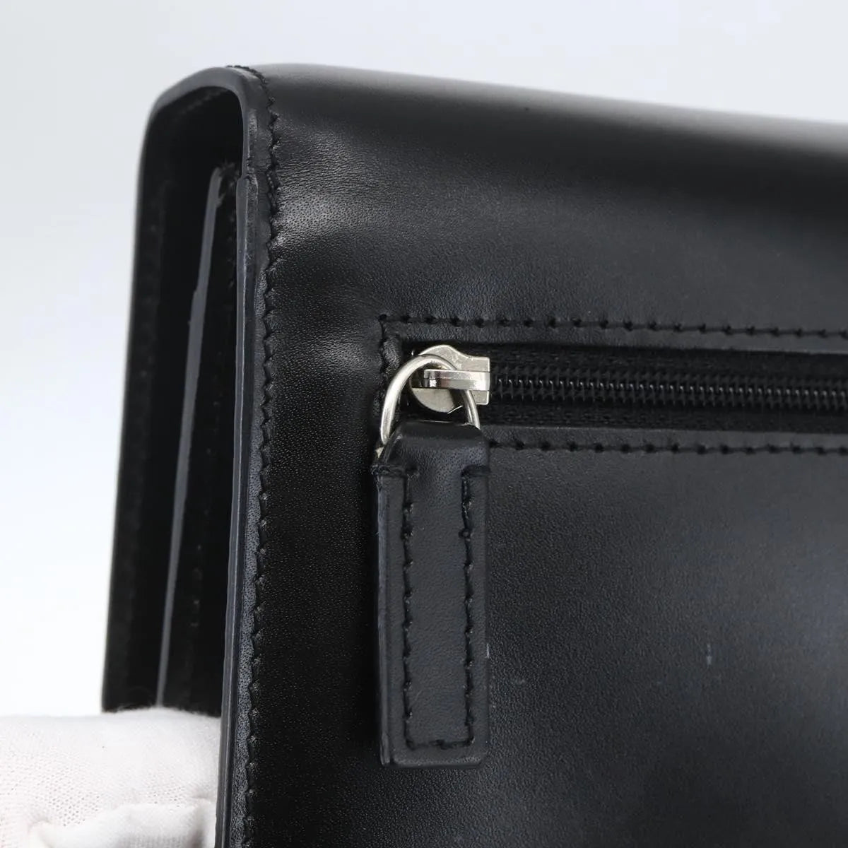 Versace Vintage Clutch Leather, Black, Leather, Clutch