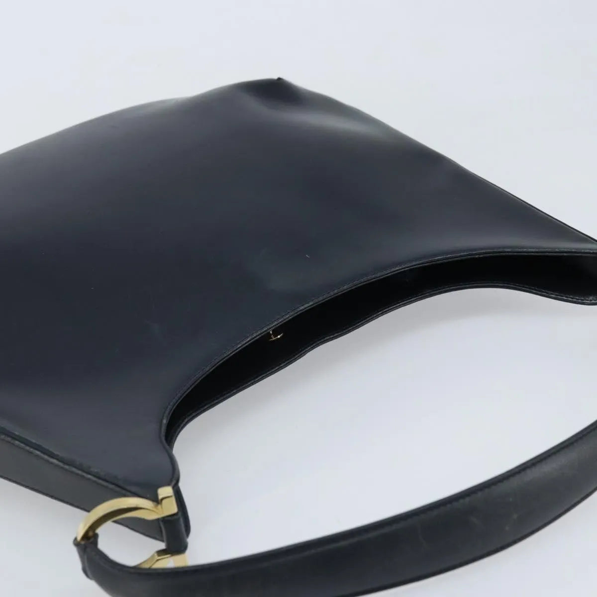 Salvatore Ferragamo Gancini Leather, Navy, Leather, Handbag