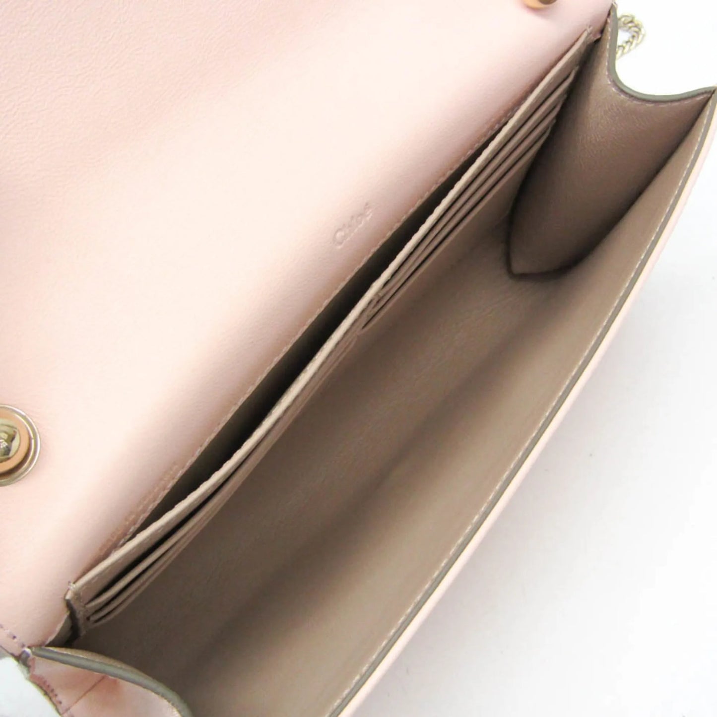 Chloe Bow Detail Wallet on Chain Leather, Pink, Leather, Clutch