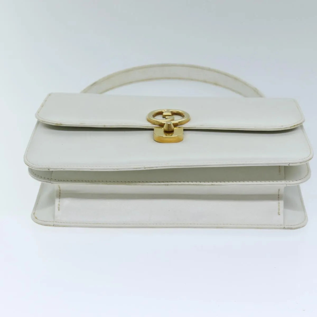 Gucci Sylvie 1969 Top Handle Leather, White, Leather, Handbag