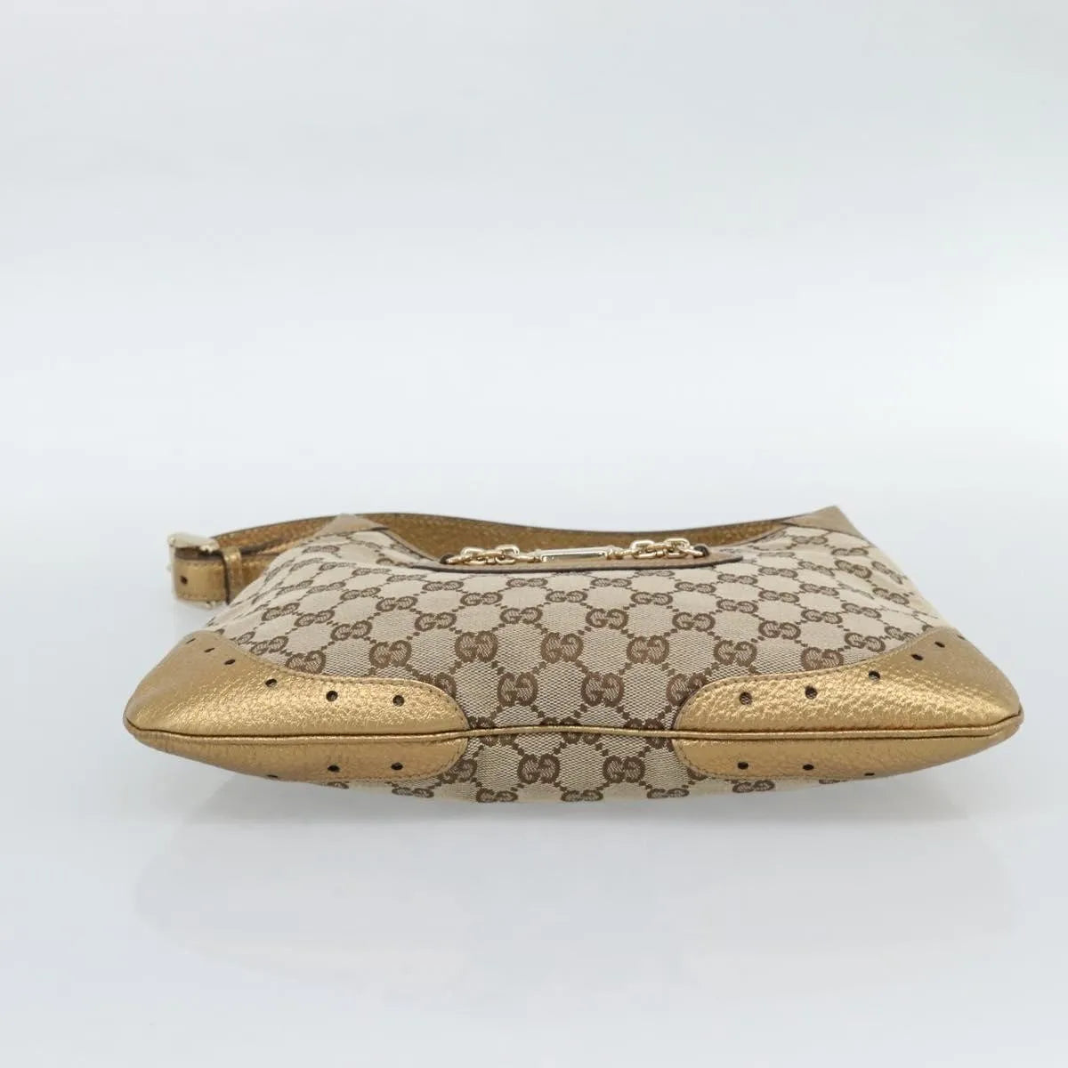 Gucci Vintage Jackie O Chain Hobo GG Canvas, Beige, Canvas, Handbag