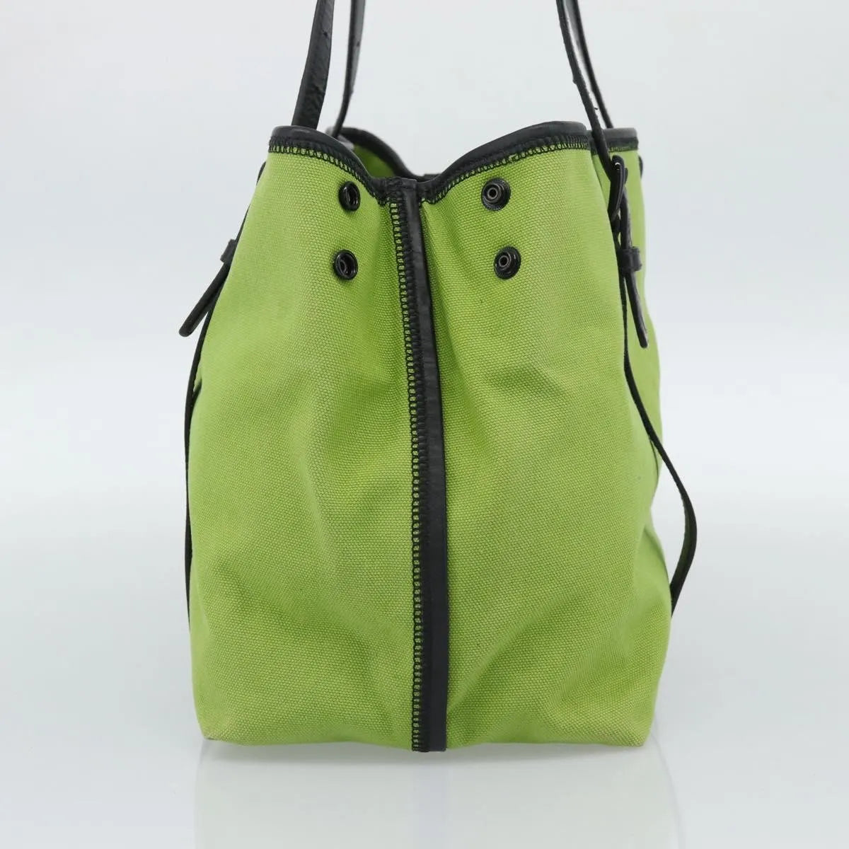 Bottega Veneta Vintage Canvas, Green, Canvas, Tote Bag