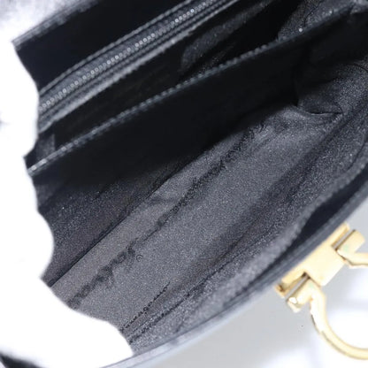 Salvatore Ferragamo Convertible Top Handle Leather, Black, Leather, Handbag