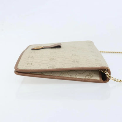 Christian Dior Vintage Honeycomb chain Canvas, Beige, Canvas, Shoulder Bag