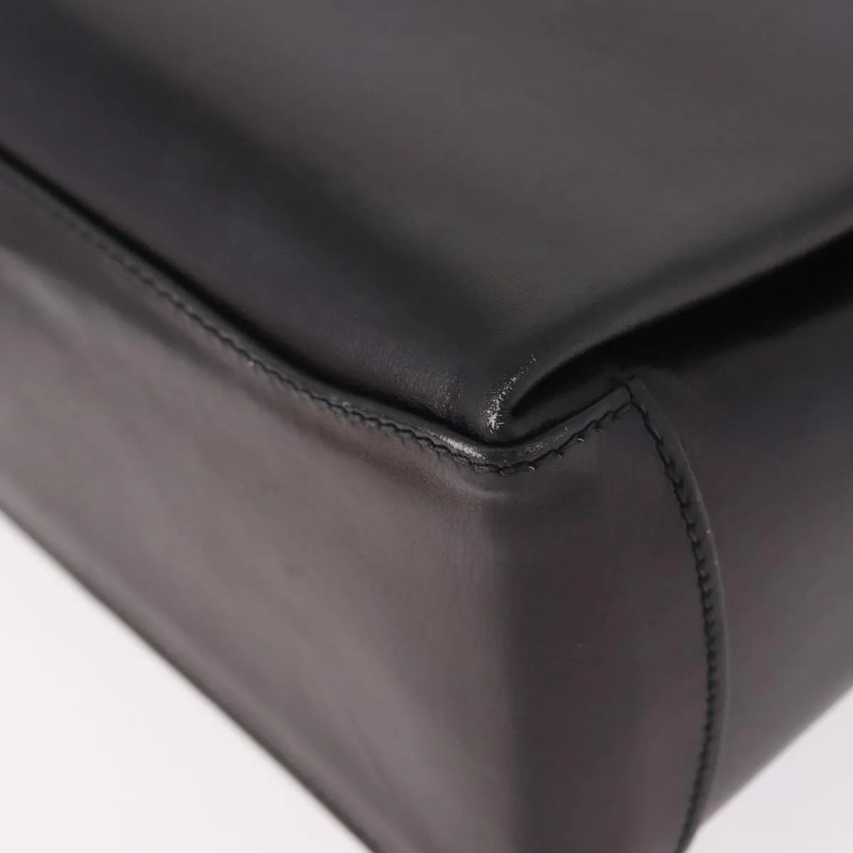 Gucci Vintage Convertible Bamboo Box Leather, Black, Leather, Handbag