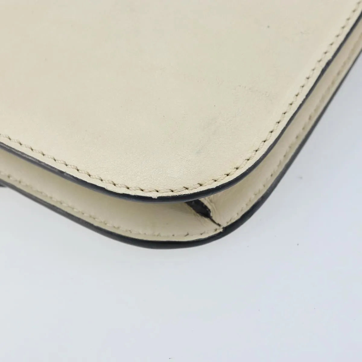 Valentino Garavani Glam Lock Leather, White, Leather, Shoulder Bag