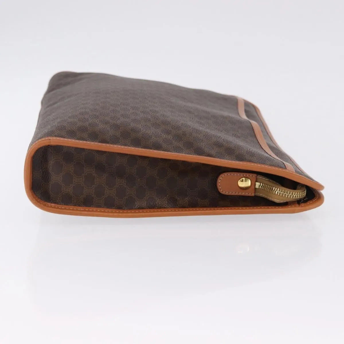 Celine Macadam Pochette Canvas and Leather, Brown, PVC, Clutch