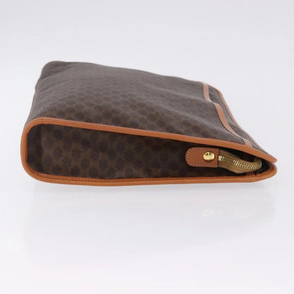 Celine Macadam Pochette Canvas and Leather, Brown, PVC, Clutch