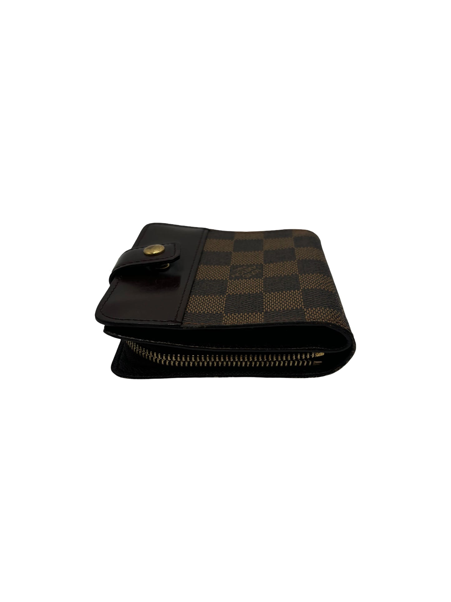 Louis Vuitton Compact Zippe Damier, Brown, Canvas, Wallet